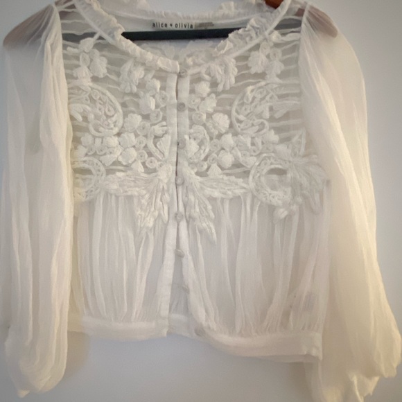 ALICE + OLIVIA 
Lavone Embroidered Button Down Blouse, XS $395 - Picture 5 of 5
